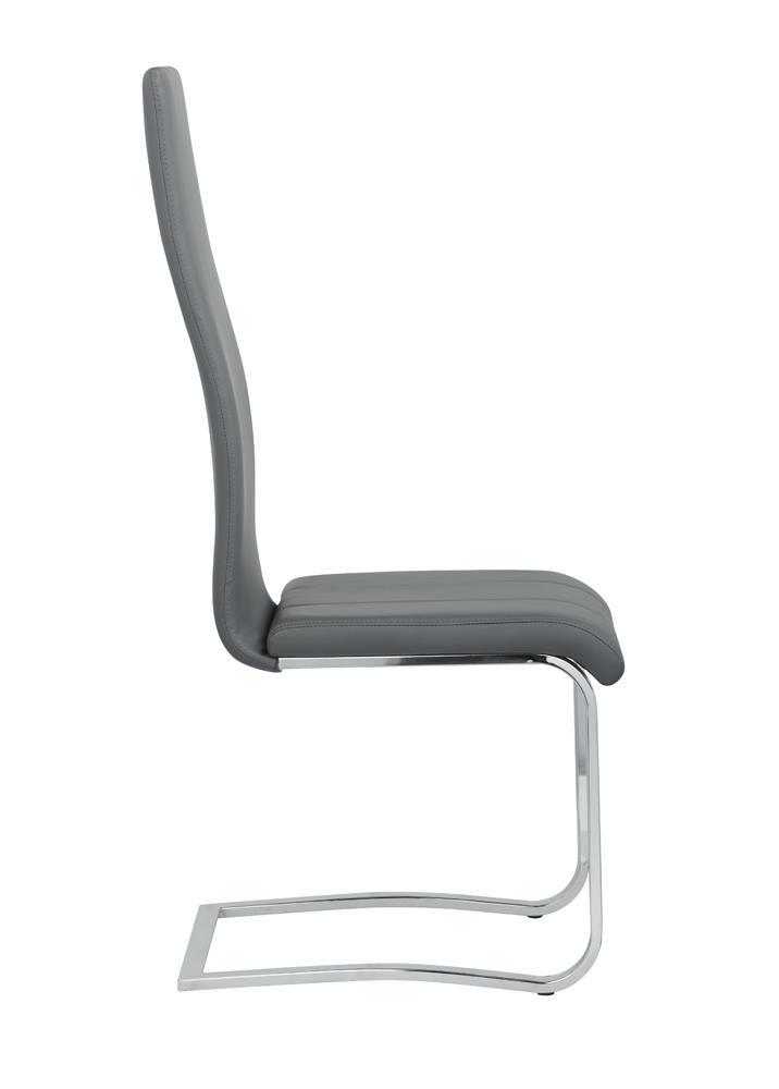 Montclair Leatherette High Back Side Chair with Chrome Base