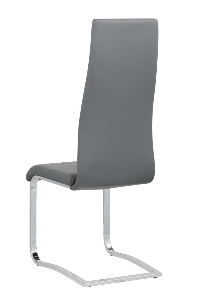 Montclair Leatherette High Back Side Chair with Chrome Base
