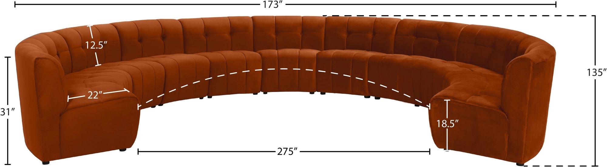Limitless 173" 11-Piece Modular Velvet Sectional