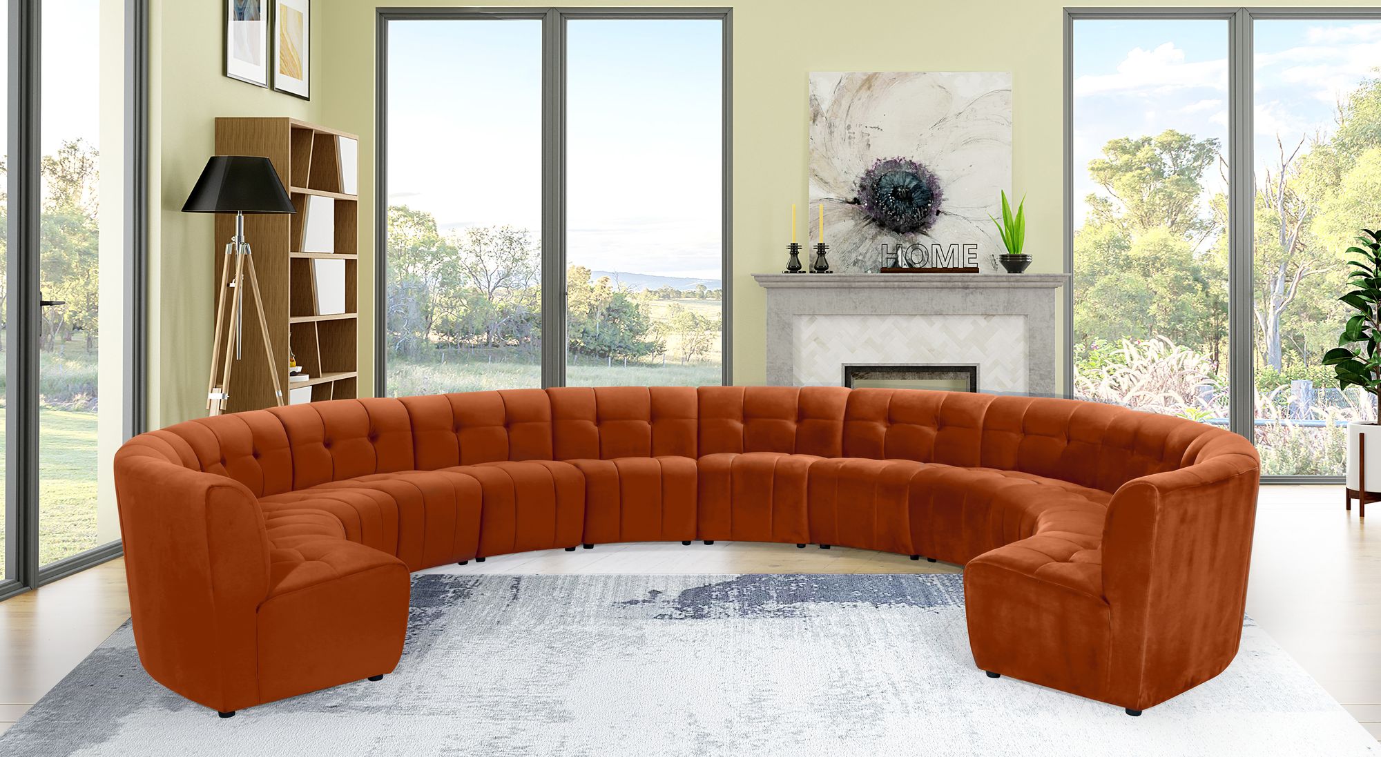 Limitless 173" 12-Piece Modular Velvet Sectional