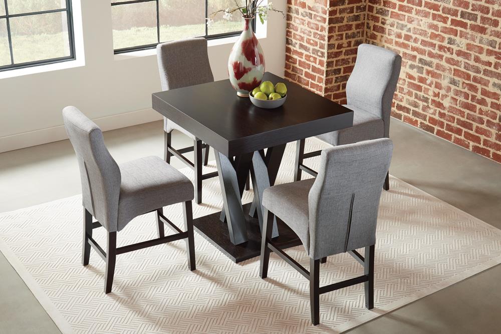 Freda 35.5" Square Wood Veneer Counter Height Table