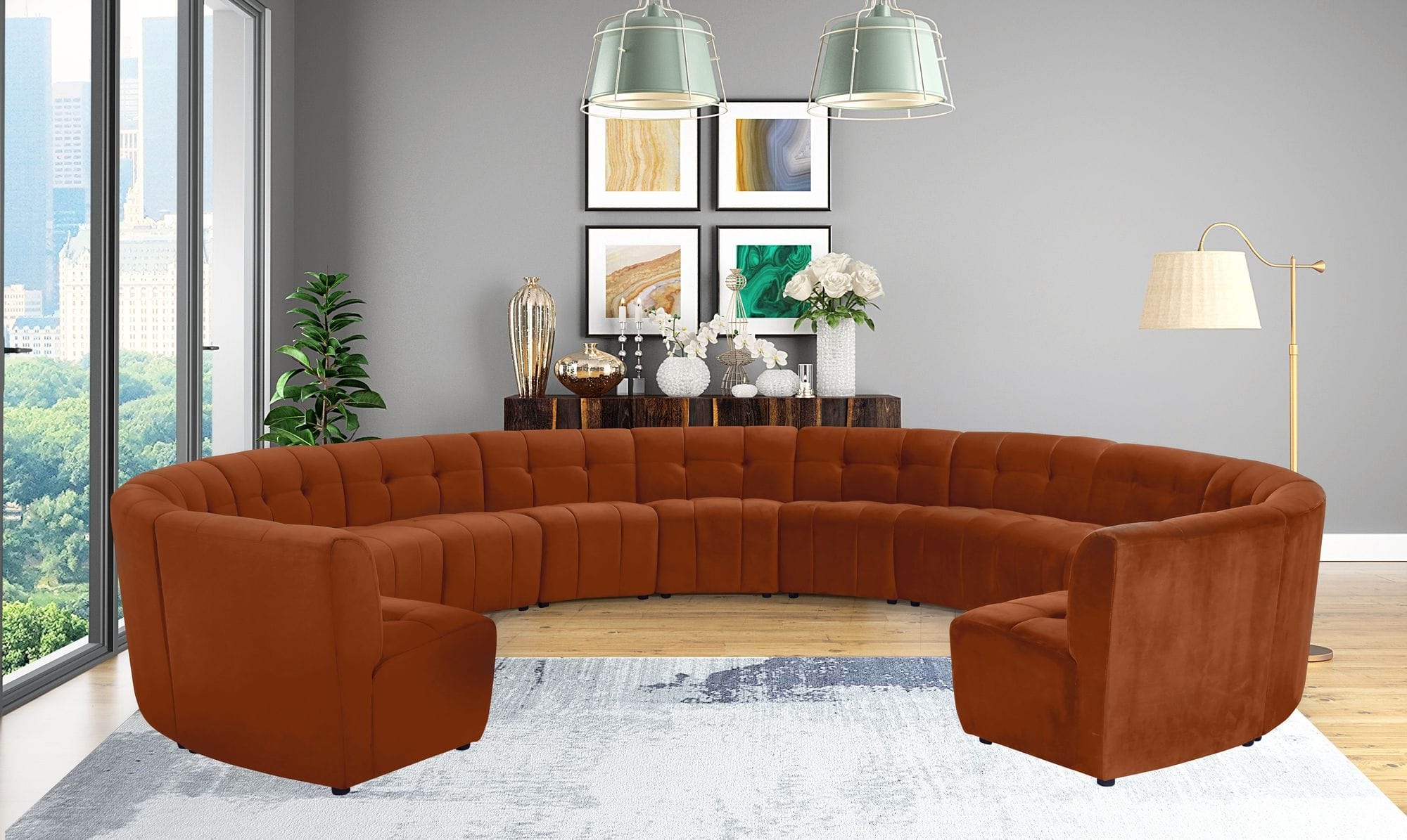 Limitless 173" 13-Piece Modular Velvet Sectional