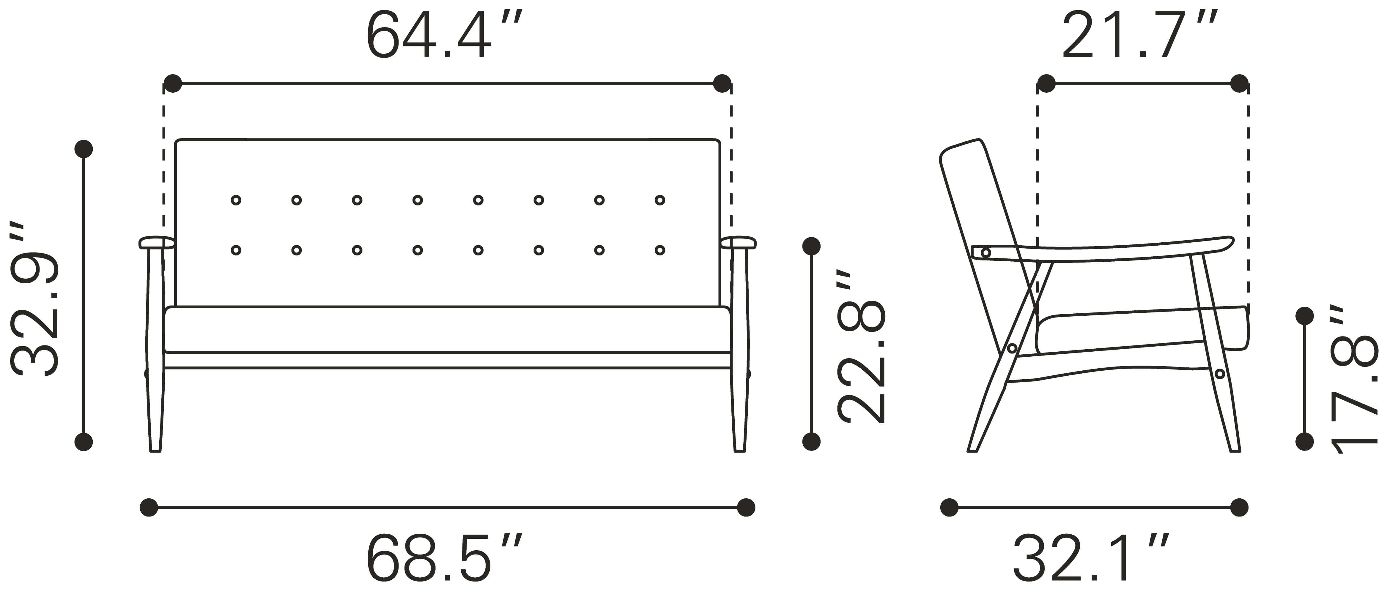 Rocky Tufted Fabric Sofa