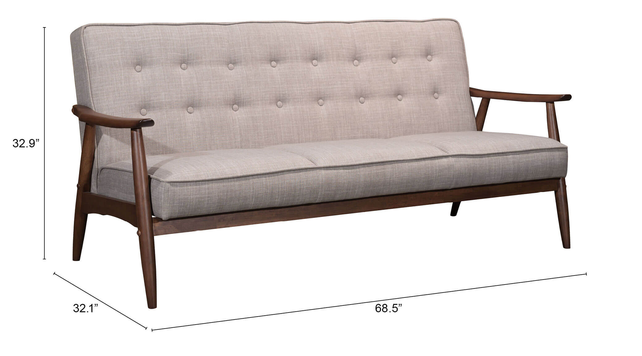 Rocky Tufted Fabric Sofa