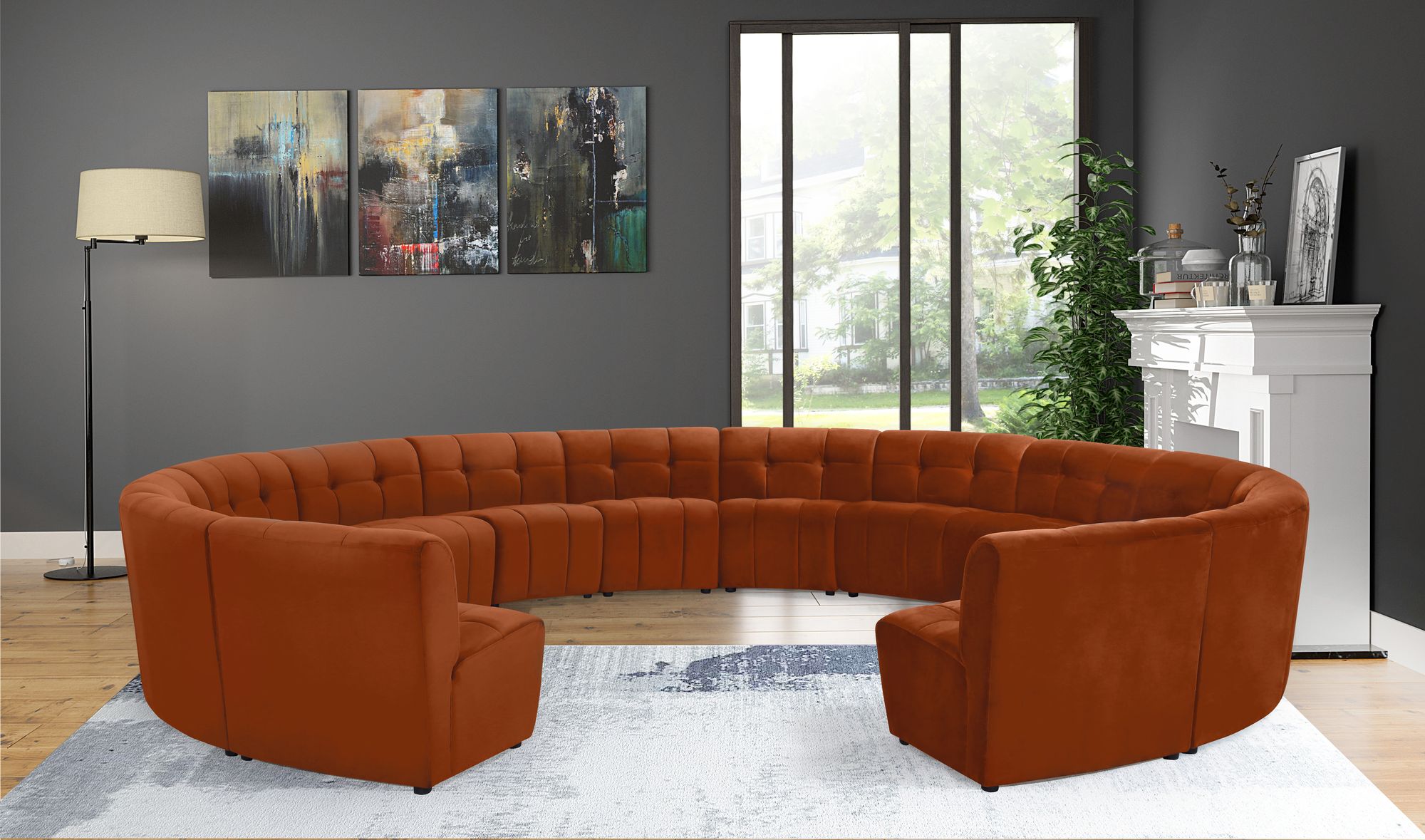 Limitless 173" 14-Piece Modular Velvet Sectional