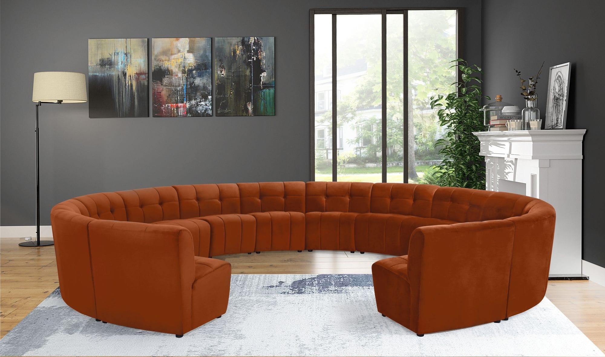 Limitless 173" 14-Piece Modular Velvet Sectional