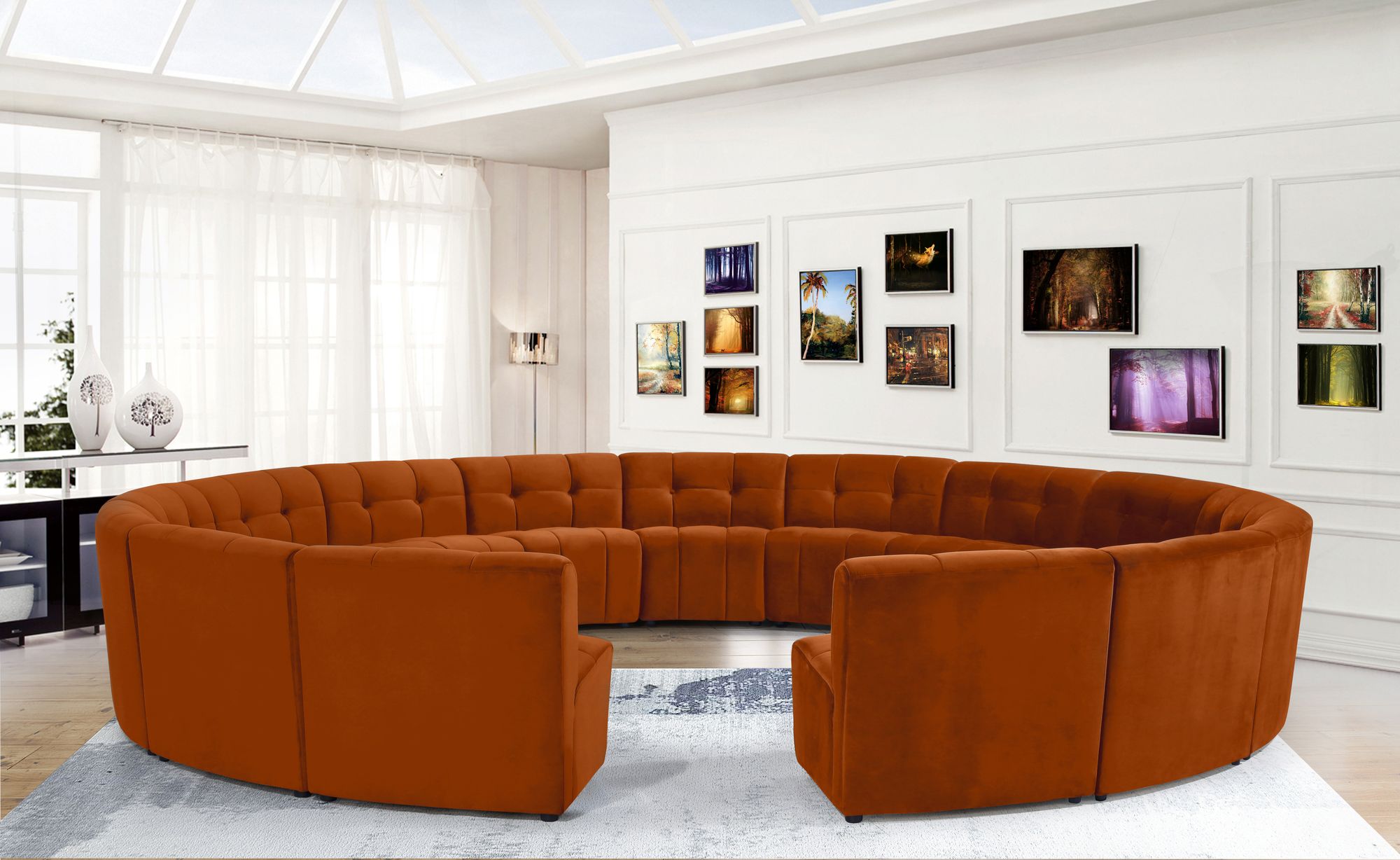 Limitless 173" 15-Piece Modular Velvet Sectional