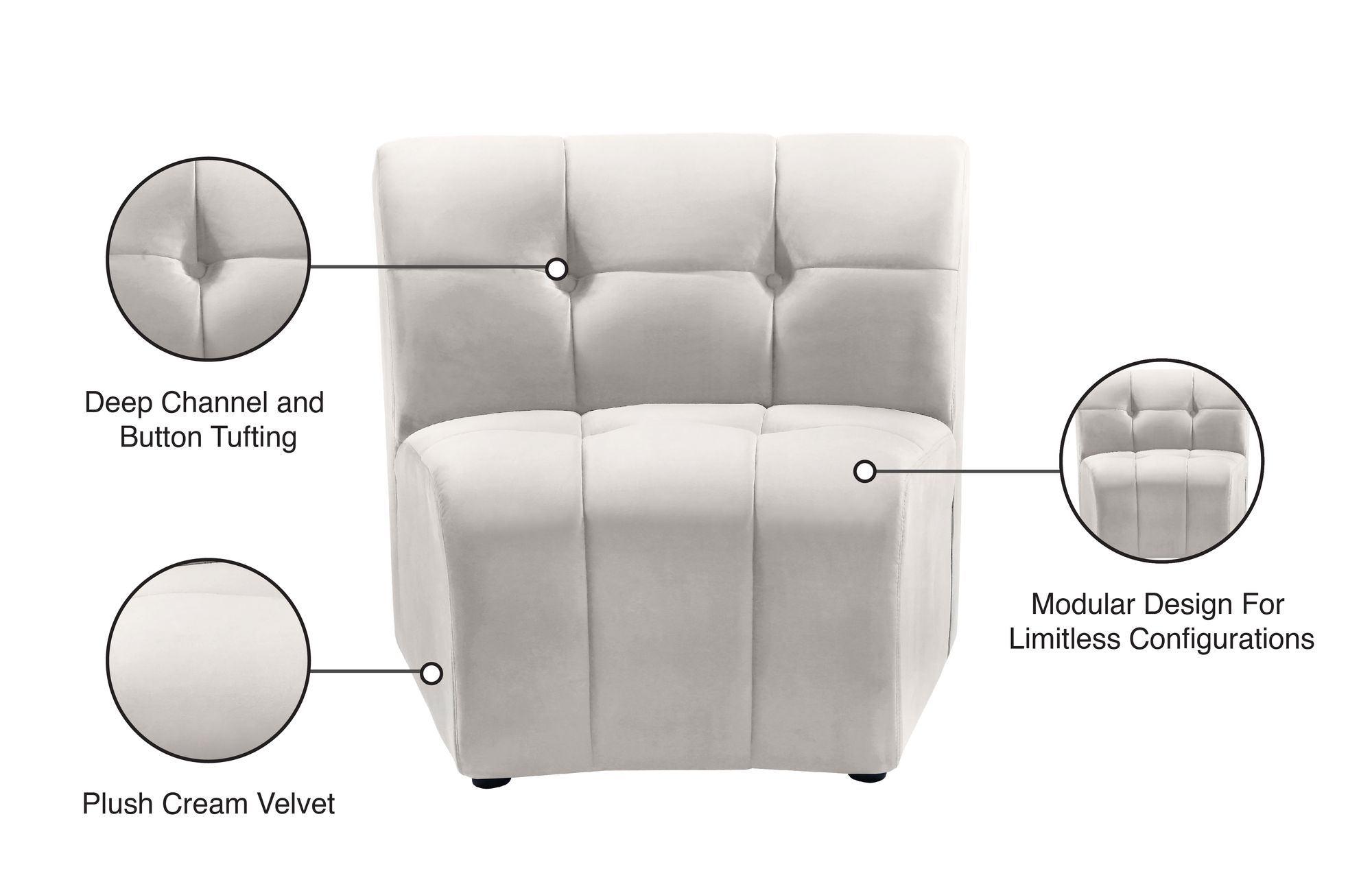 Limitless Modular Velvet Chair