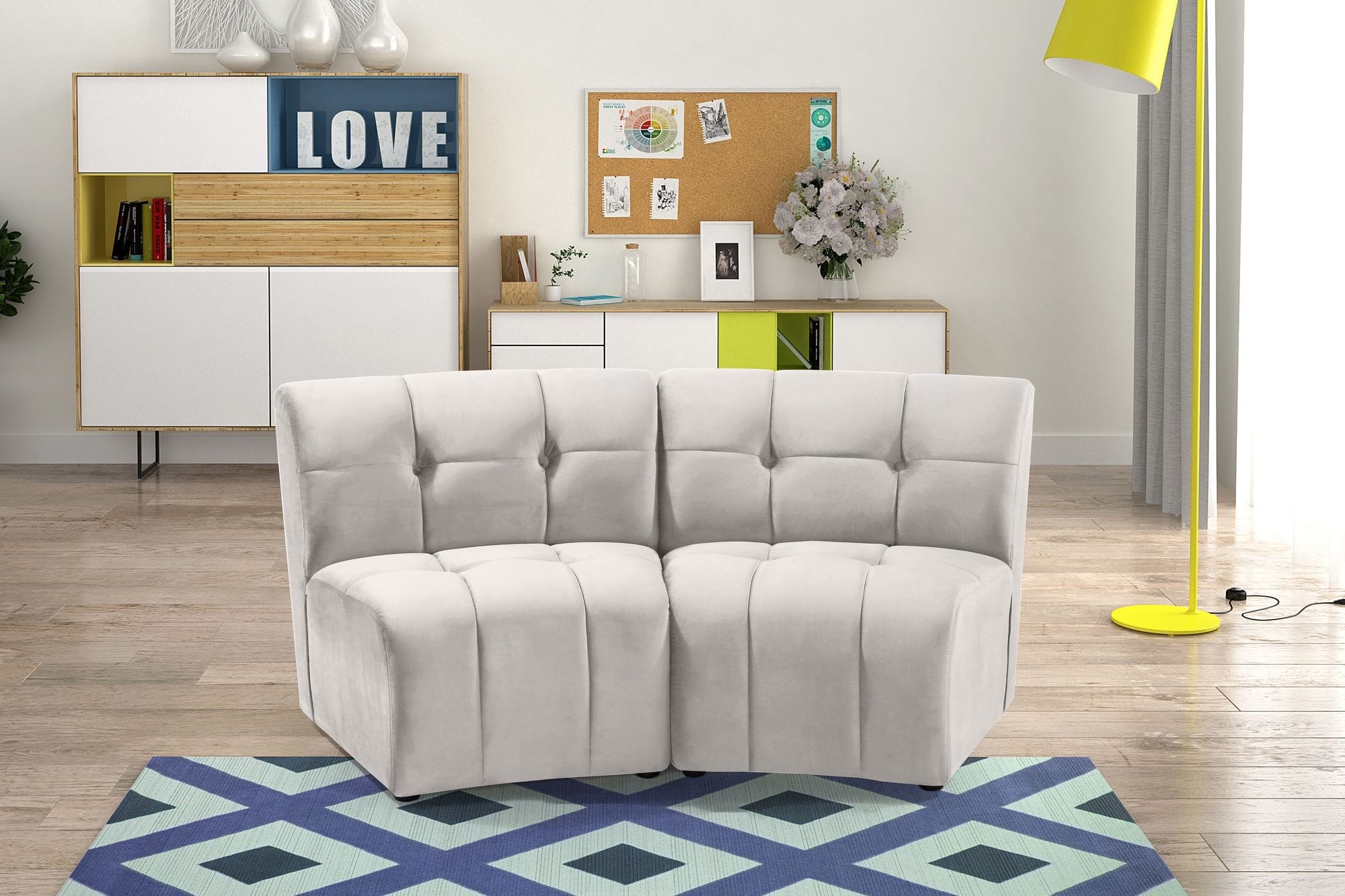 Limitless Modular Velvet Loveseat