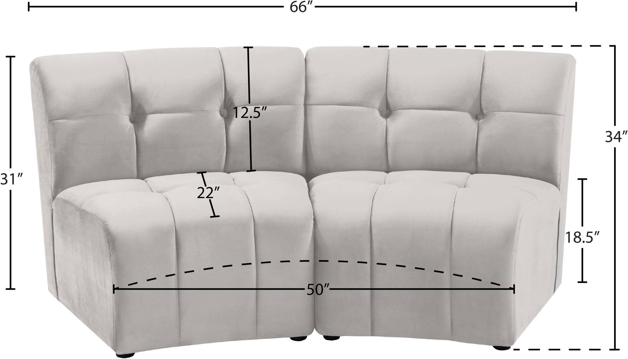 Limitless Modular Velvet Loveseat