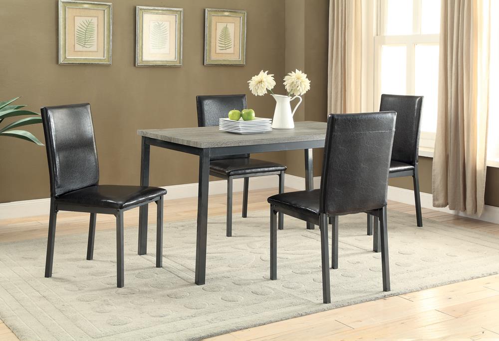 Garza 48" Rectangular Wood Veneer Dining Table with Metal Legs