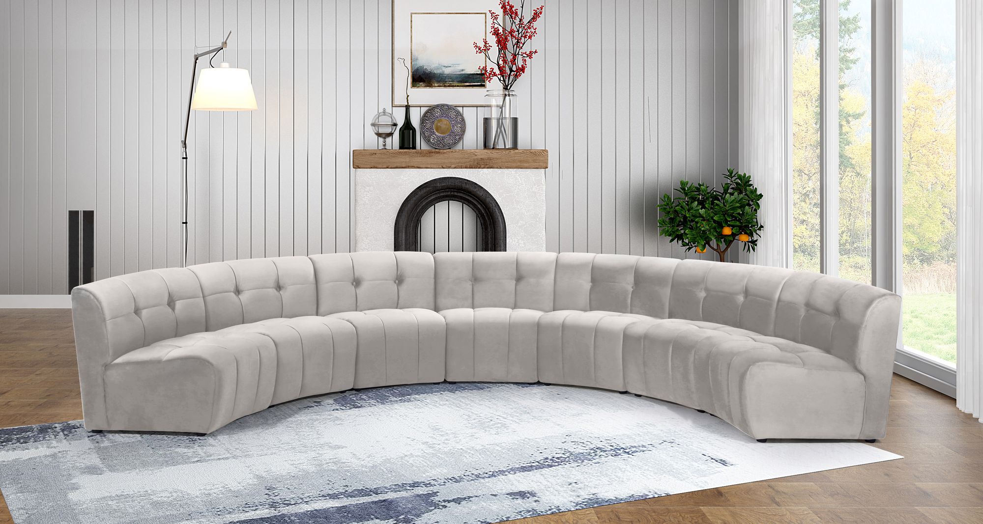 Limitless 170" 7-Piece Modular Velvet Sectional