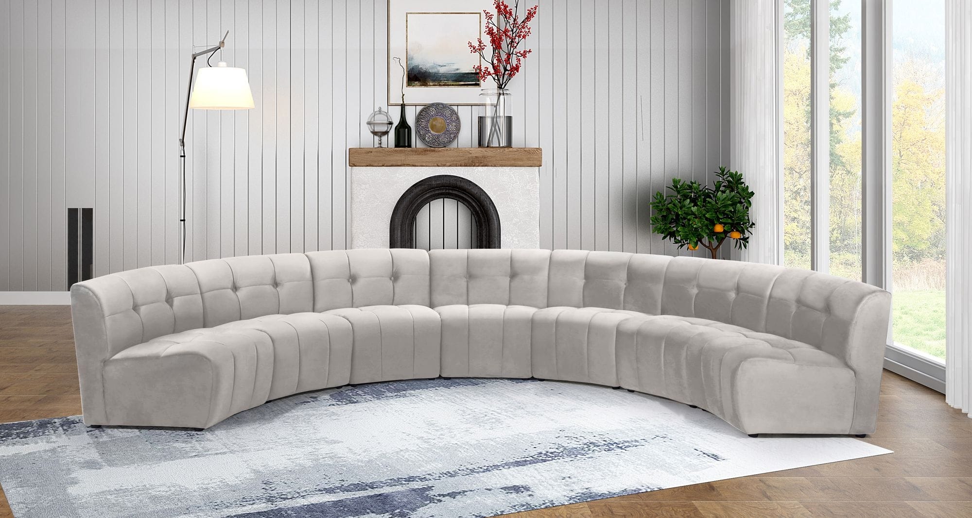 Limitless 170" 7-Piece Modular Velvet Sectional