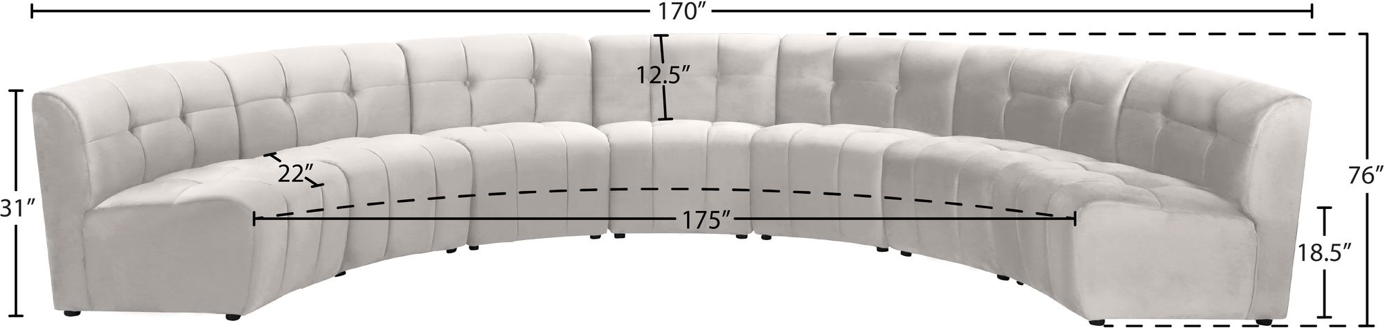 Limitless 170" 7-Piece Modular Velvet Sectional