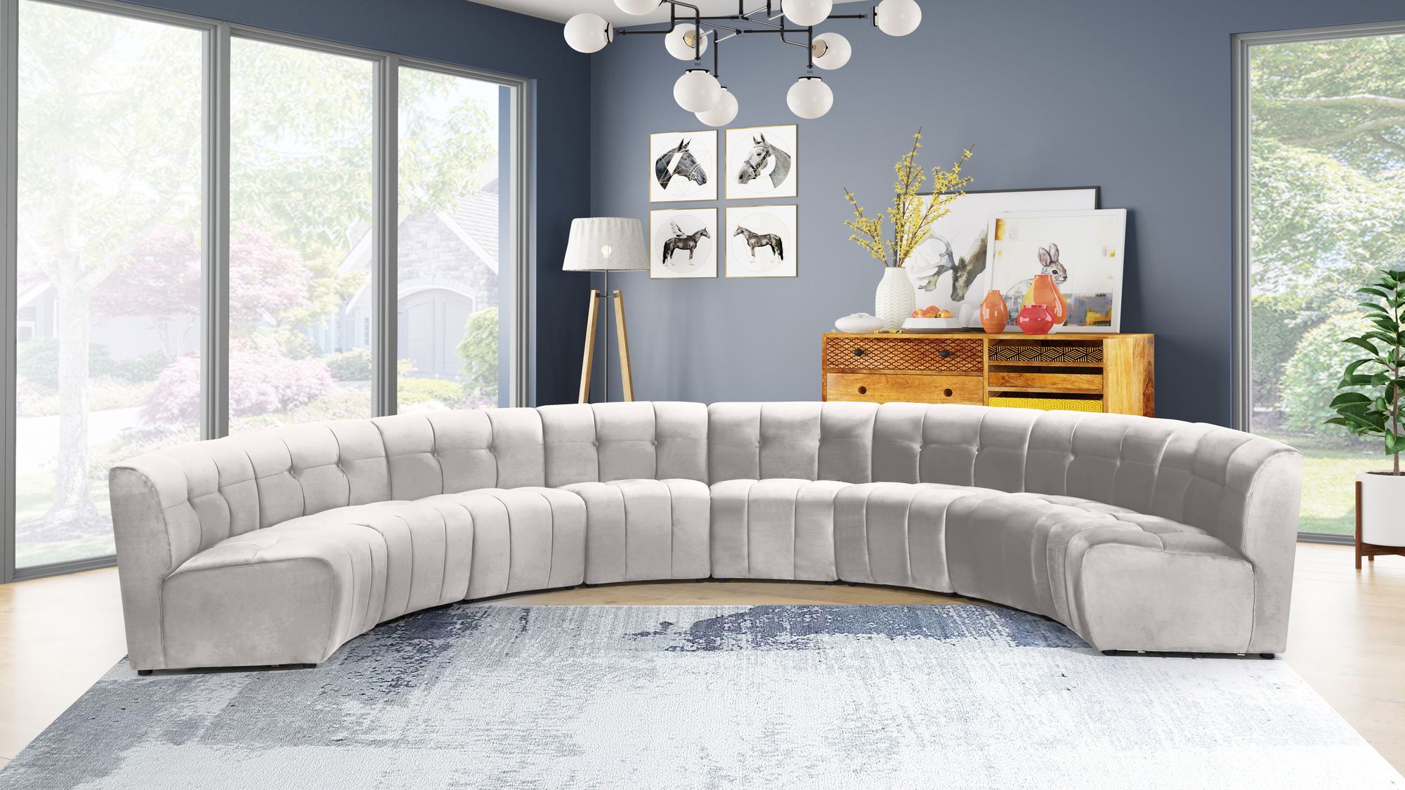 Limitless 173" 8-Piece Modular Velvet Sectional