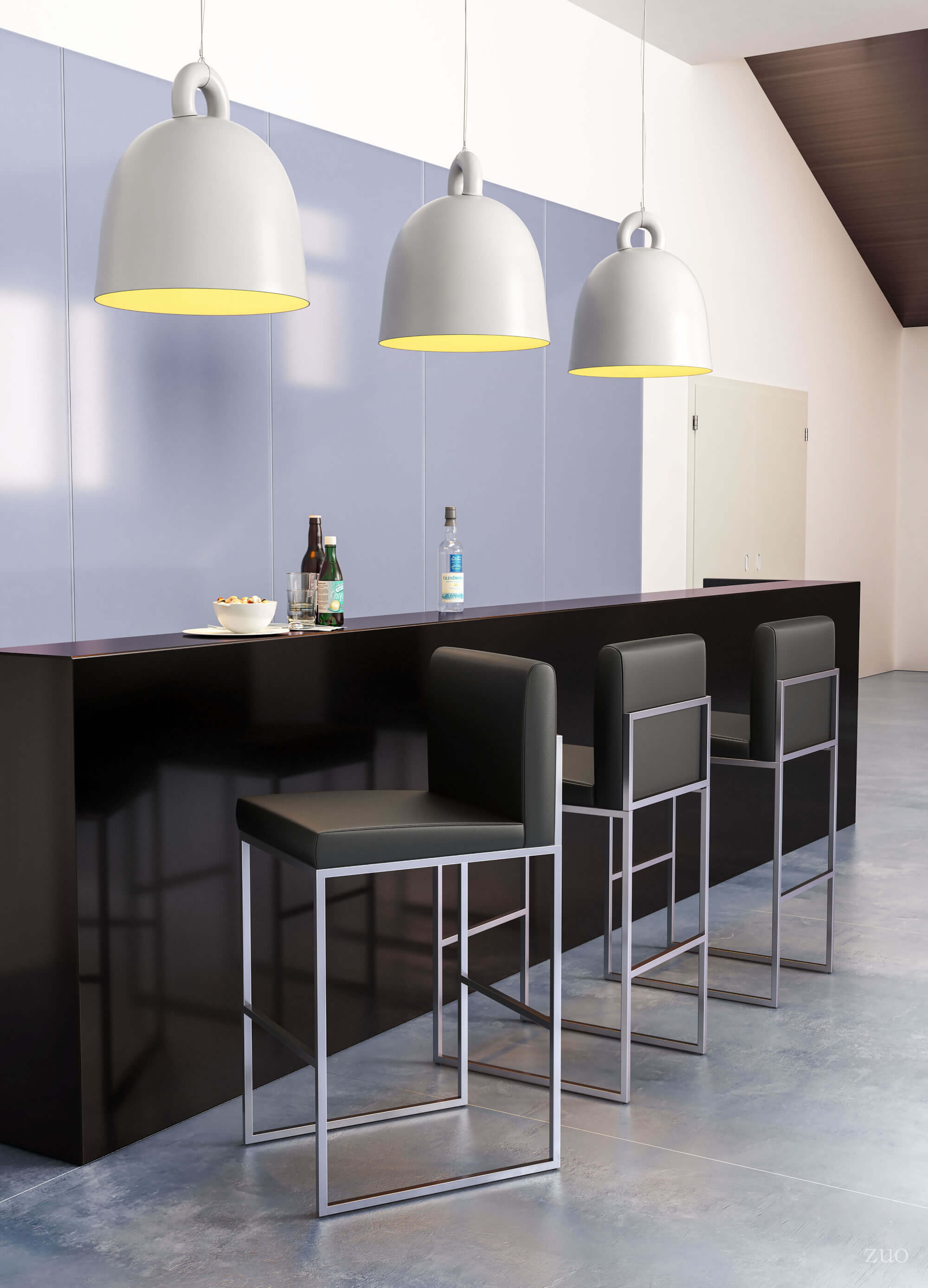 Genoa Barstool, Gray by Zuo Modern