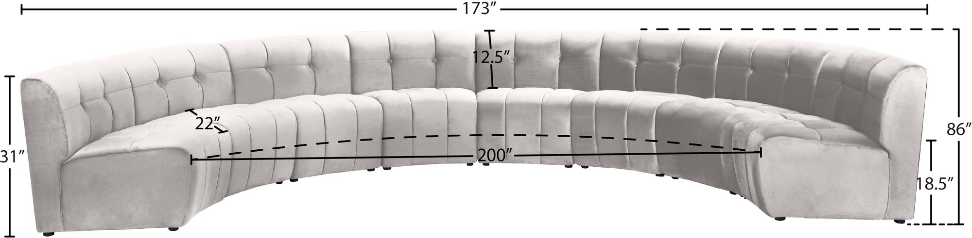 Limitless 173" 8-Piece Modular Velvet Sectional
