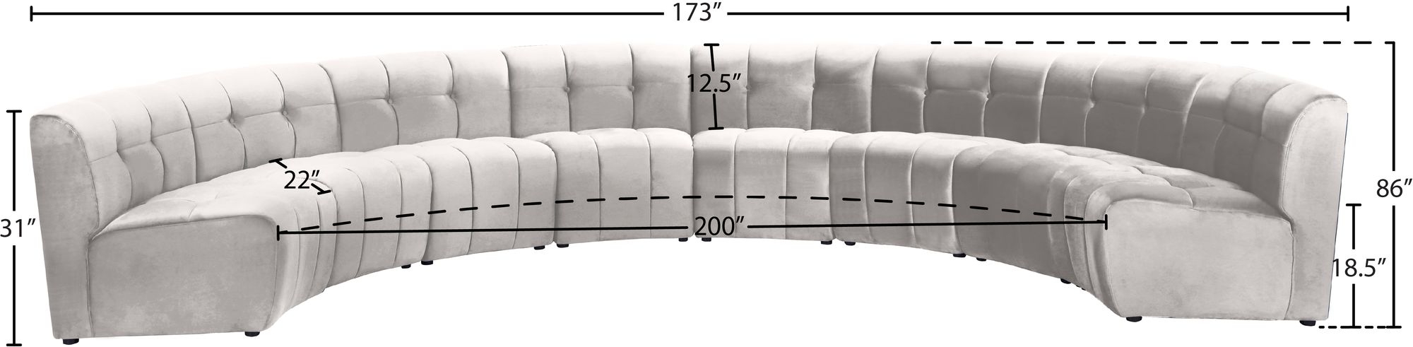 Limitless 173" 8-Piece Modular Velvet Sectional