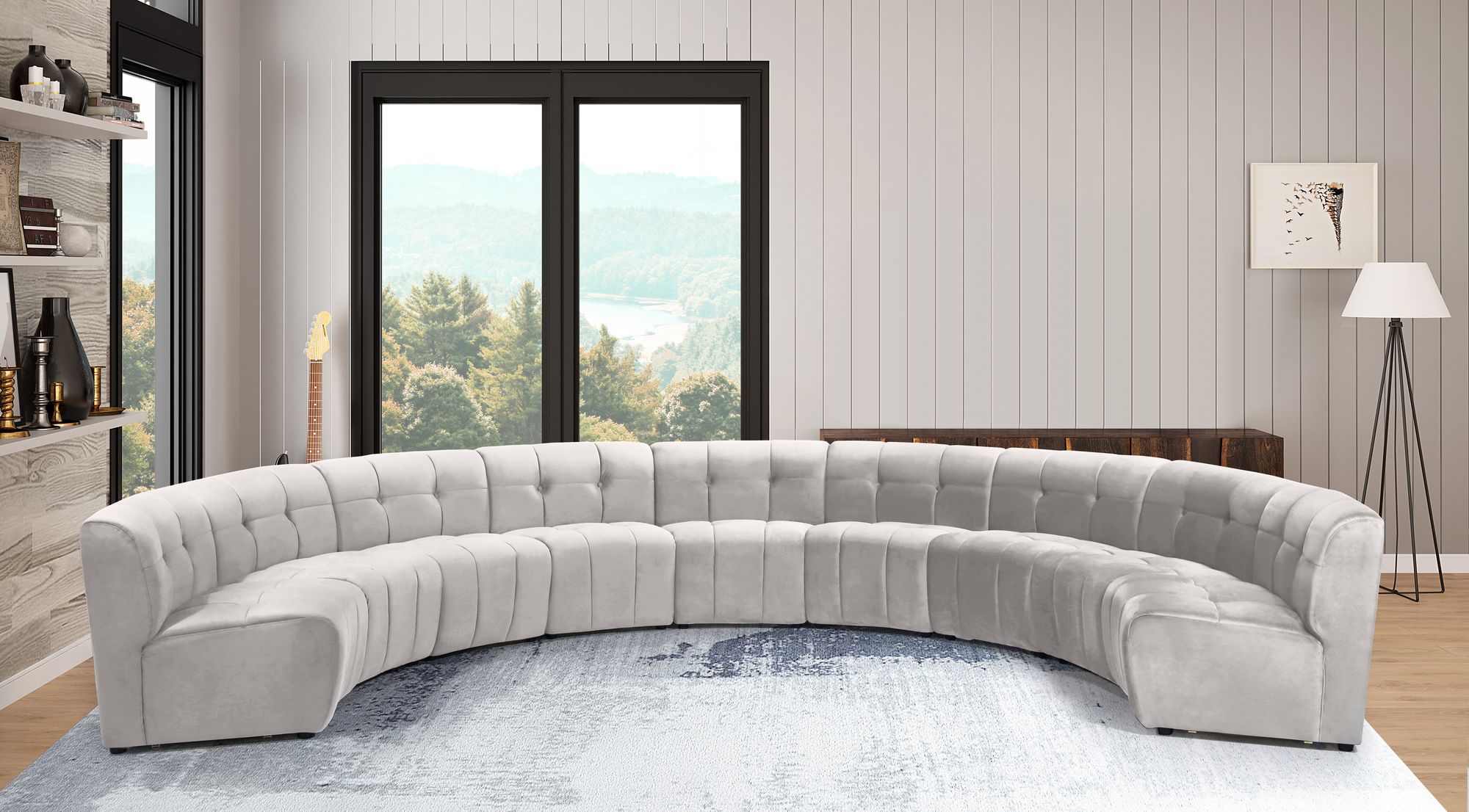 Limitless 173" 9-Piece Modular Velvet Sectional