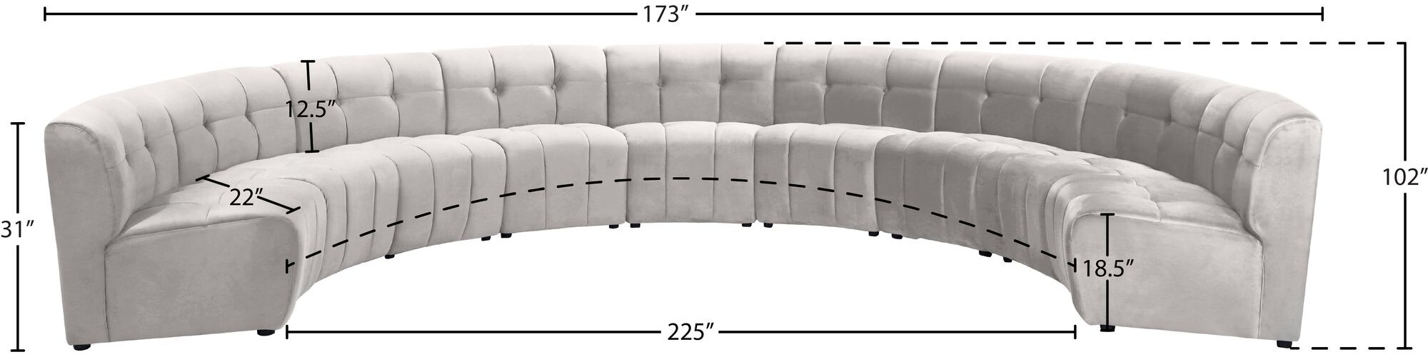 Limitless 173" 9-Piece Modular Velvet Sectional