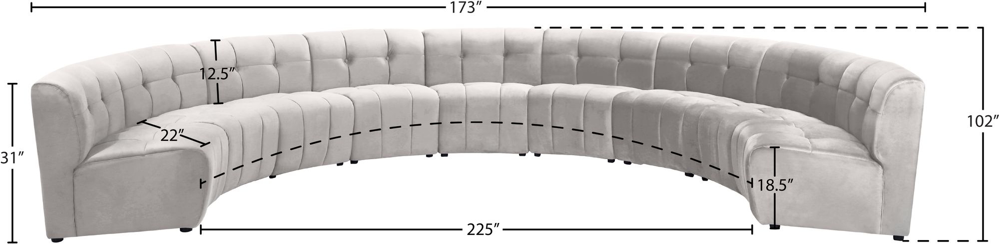 Limitless 173" 9-Piece Modular Velvet Sectional