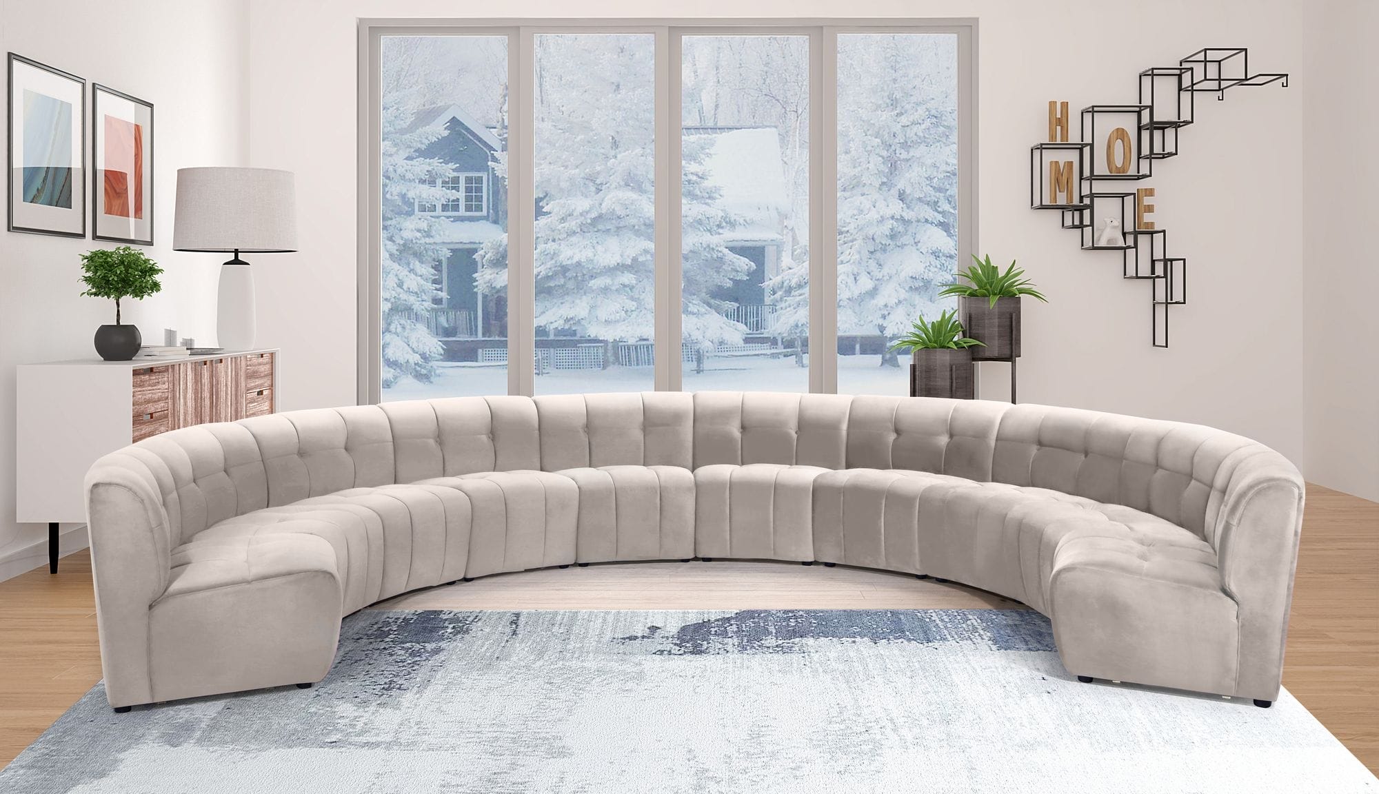 Limitless 173" 10-Piece Modular Velvet Sectional