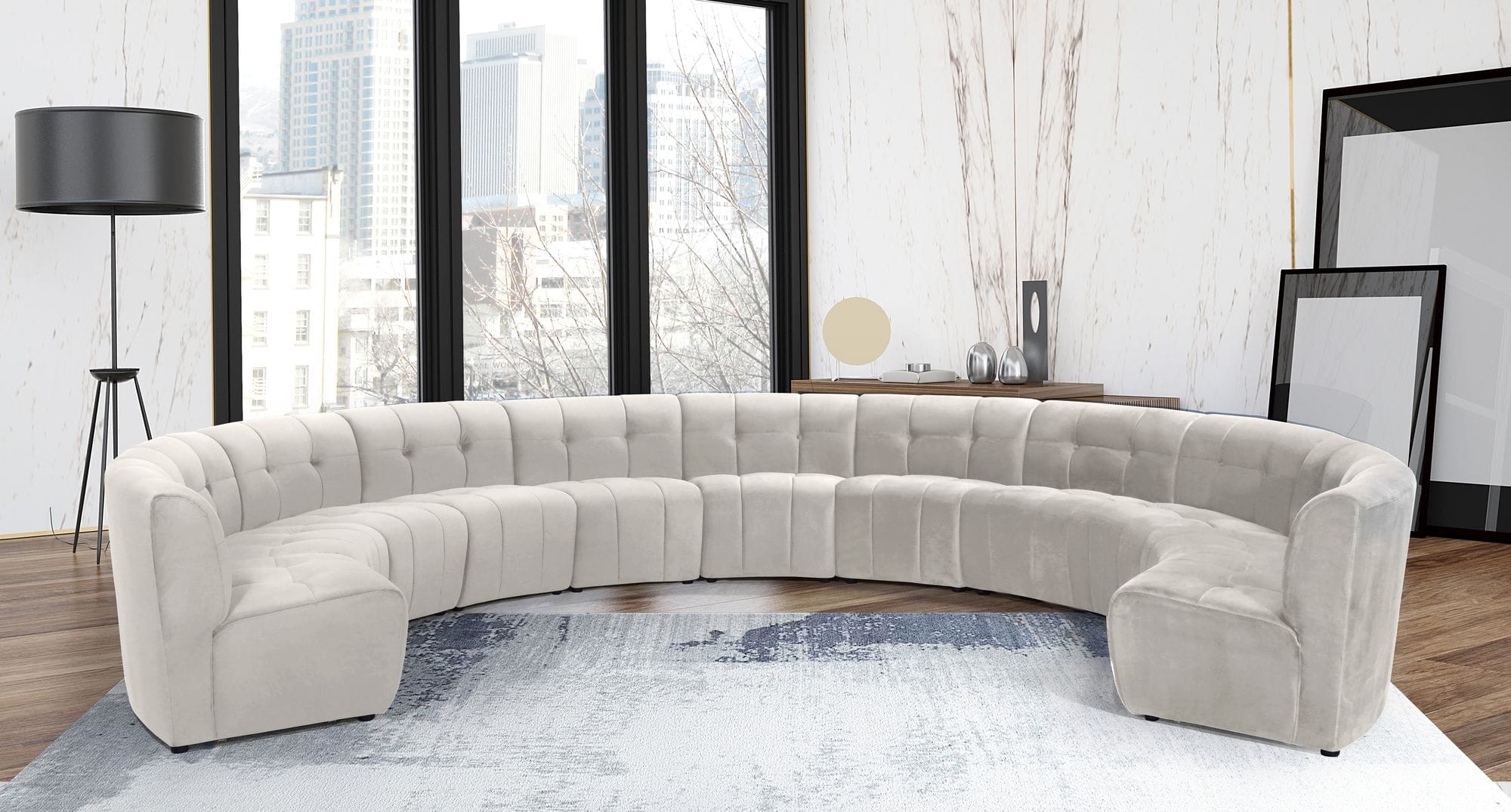 Limitless 173" 11-Piece Modular Velvet Sectional