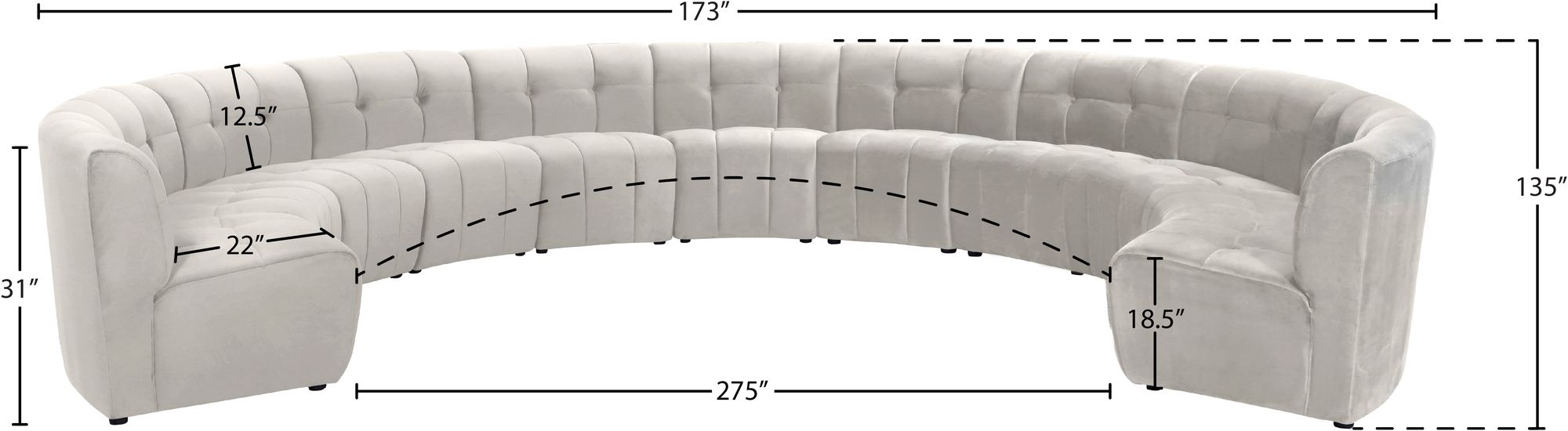 Limitless 173" 11-Piece Modular Velvet Sectional