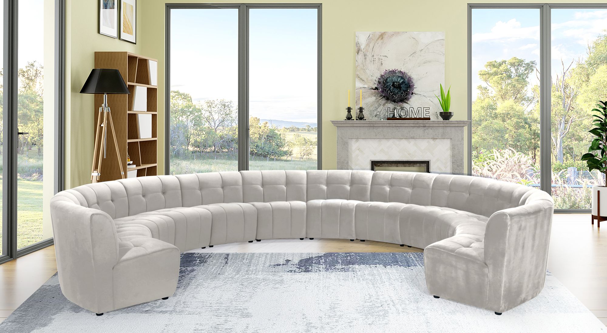 Limitless 173" 12-Piece Modular Velvet Sectional