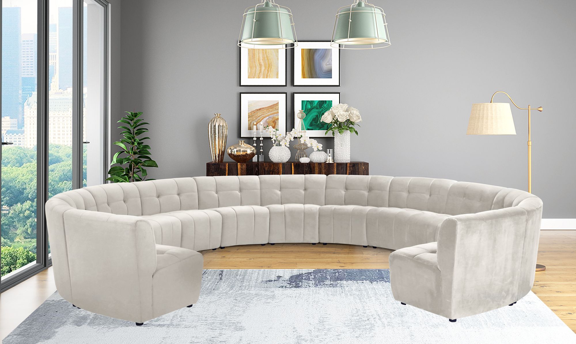 Limitless 173" 13-Piece Modular Velvet Sectional
