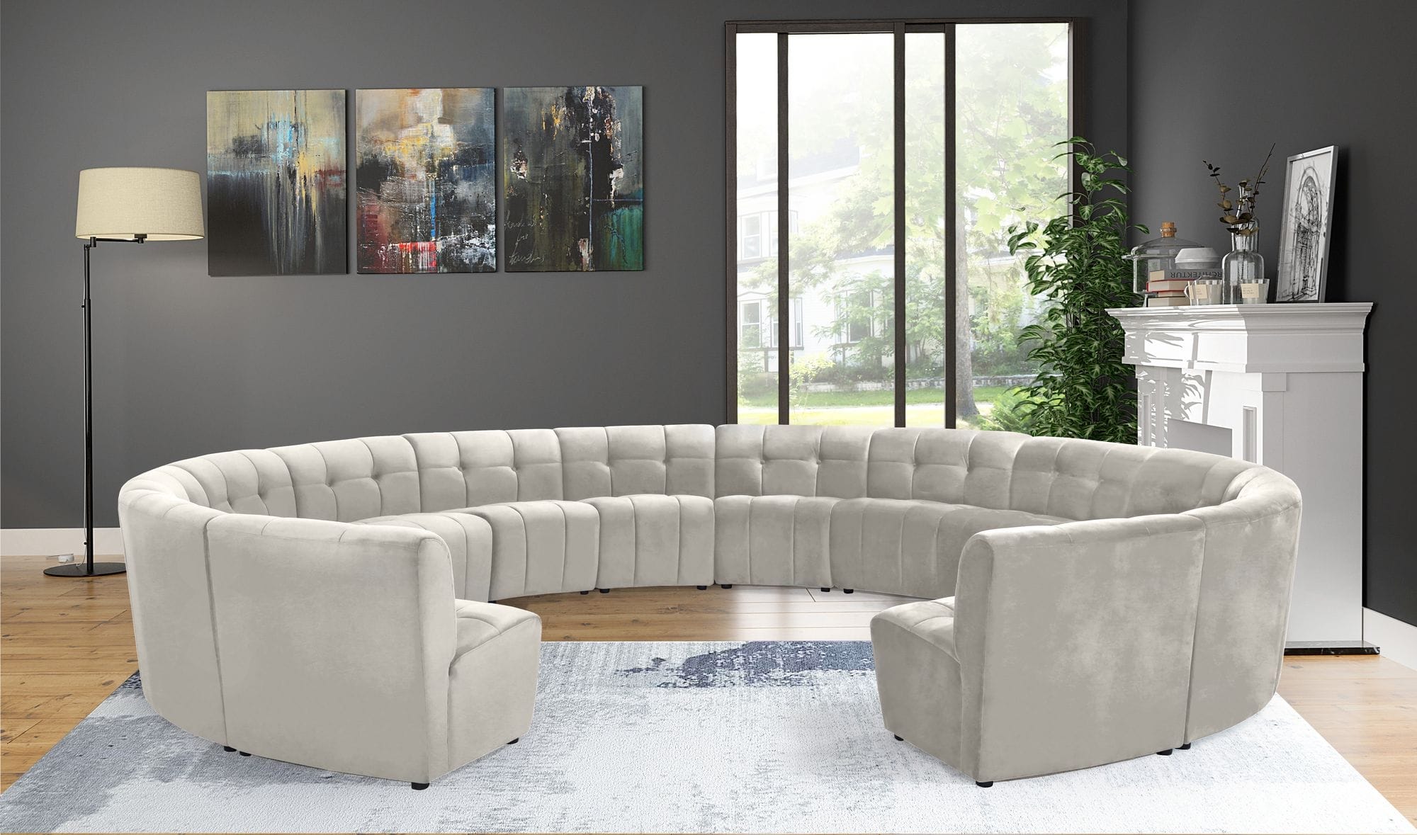Limitless 173" 14-Piece Modular Velvet Sectional