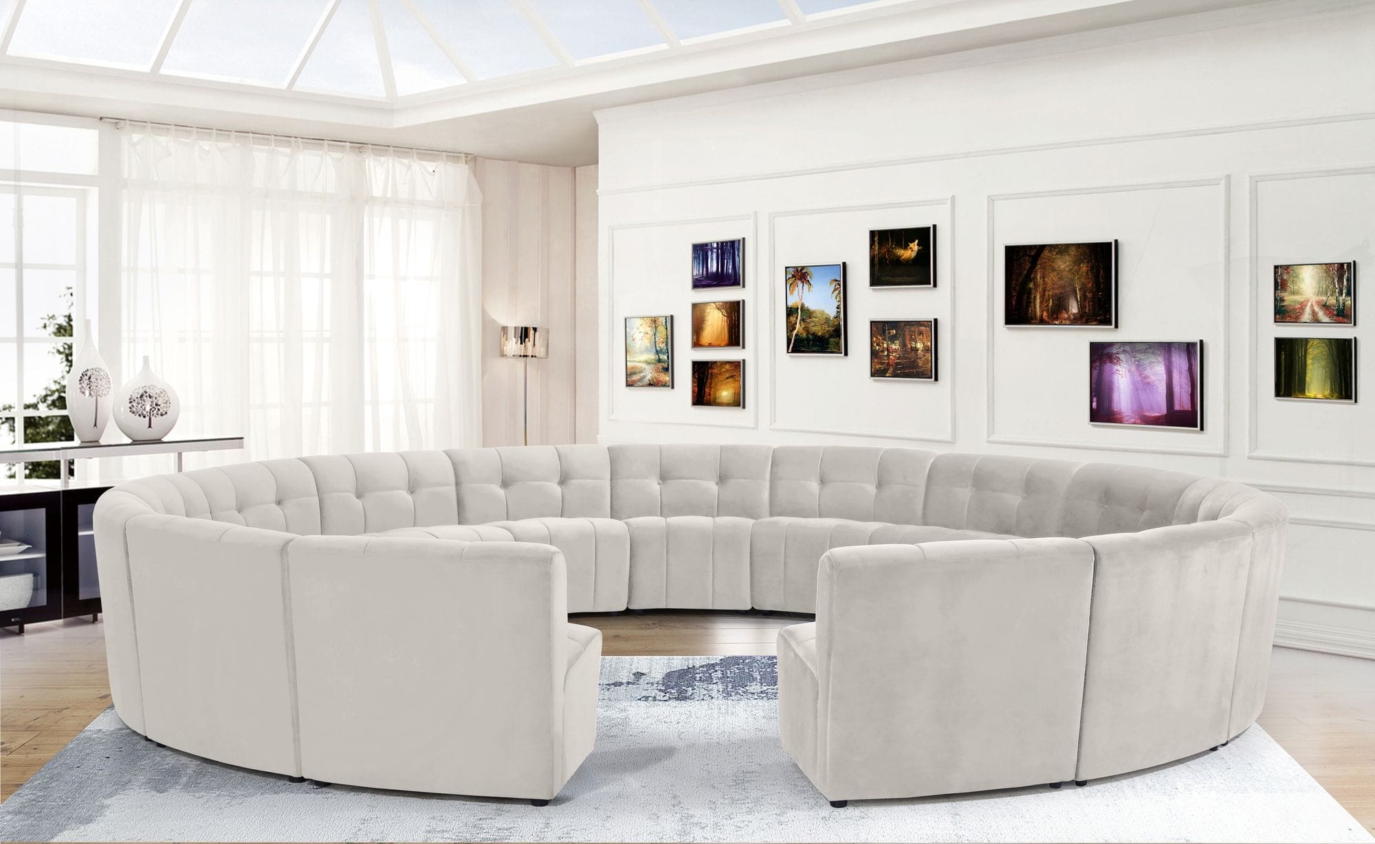 Limitless 173" 15-Piece Modular Velvet Sectional