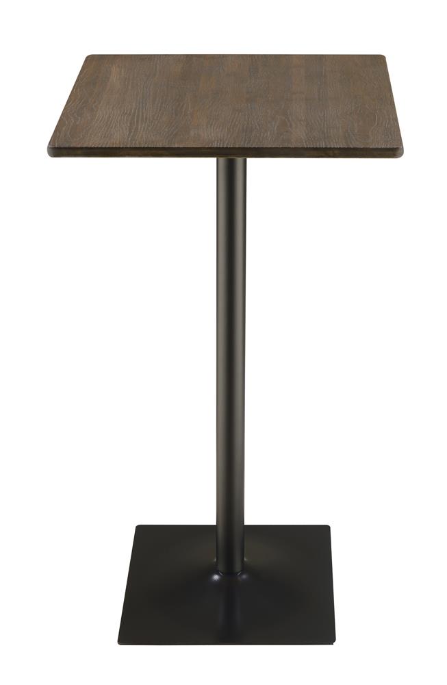 Cavalier 23.5" Square Wood Veneer Bar Table with Metal Base