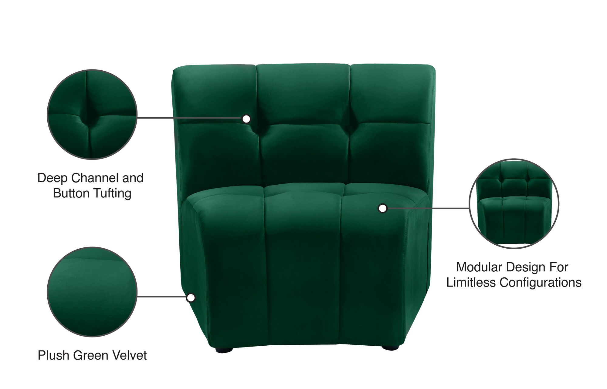 Limitless Modular Velvet Chair