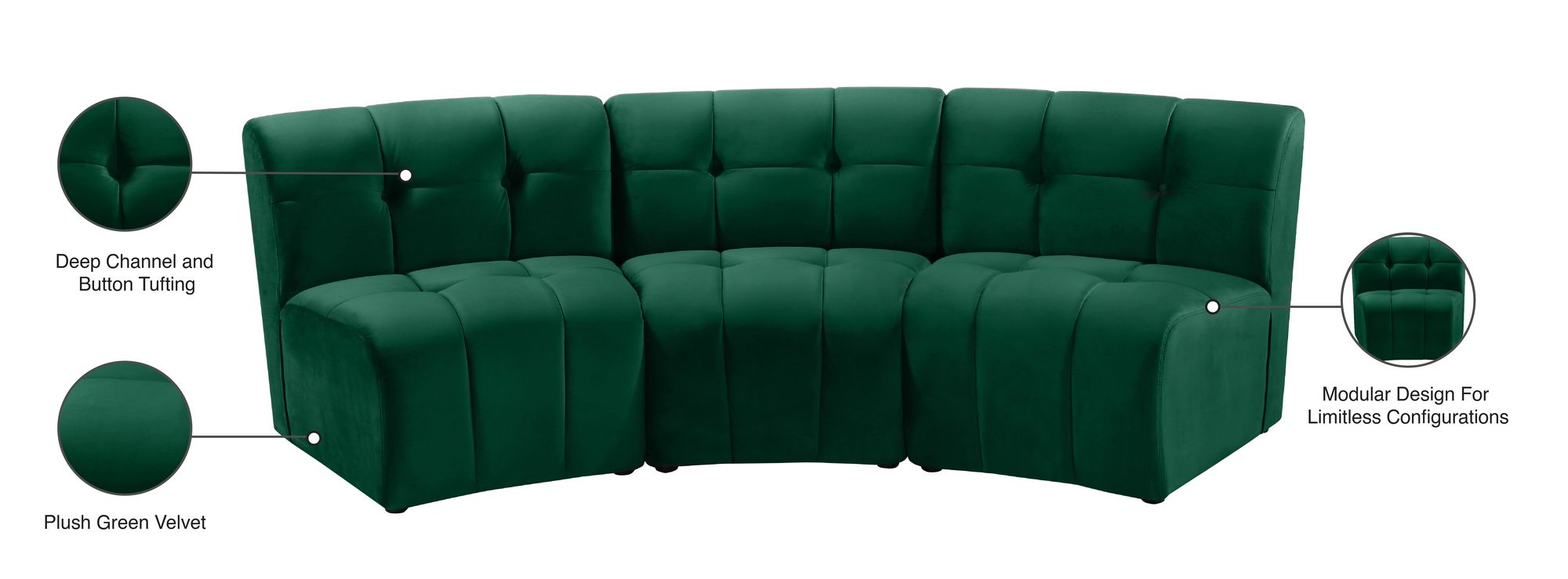 Limitless Modular Velvet Sofa
