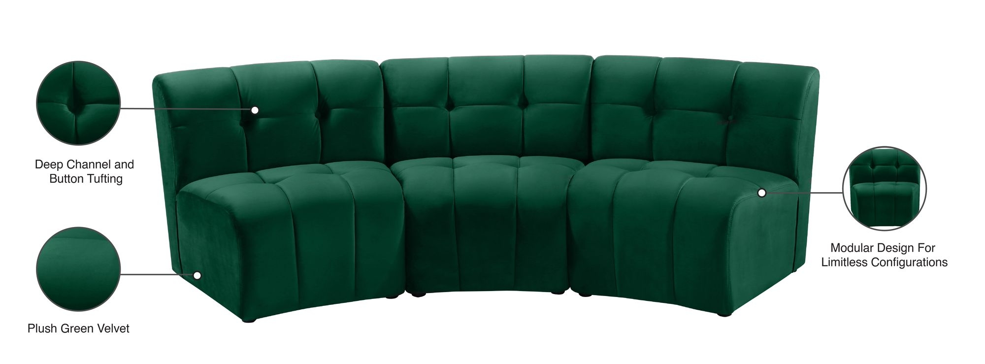 Limitless Modular Velvet Sofa