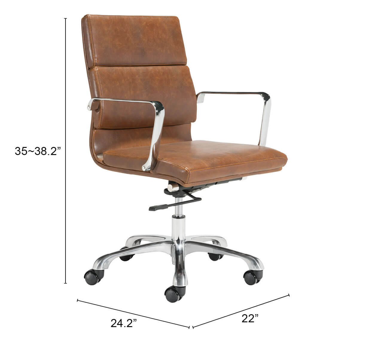 Ithaca Leatherette Adjustable Height Swivel Office Chair