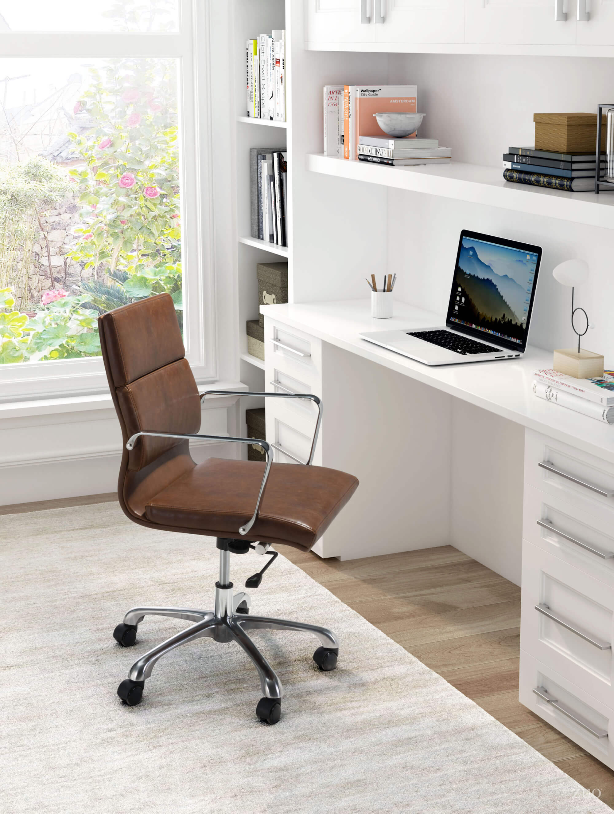 Ithaca Leatherette Adjustable Height Swivel Office Chair