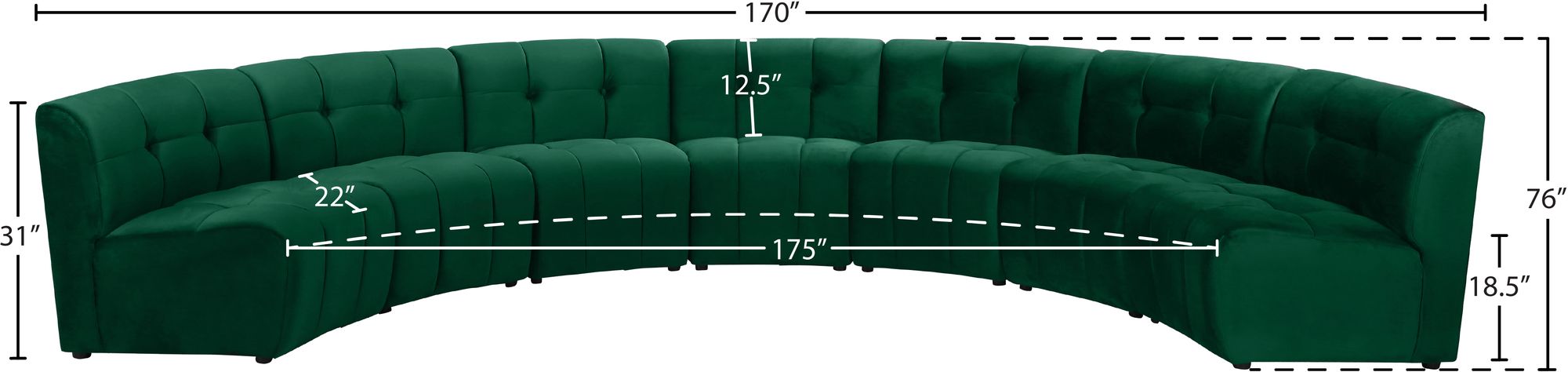 Limitless 170" 7-Piece Modular Velvet Sectional