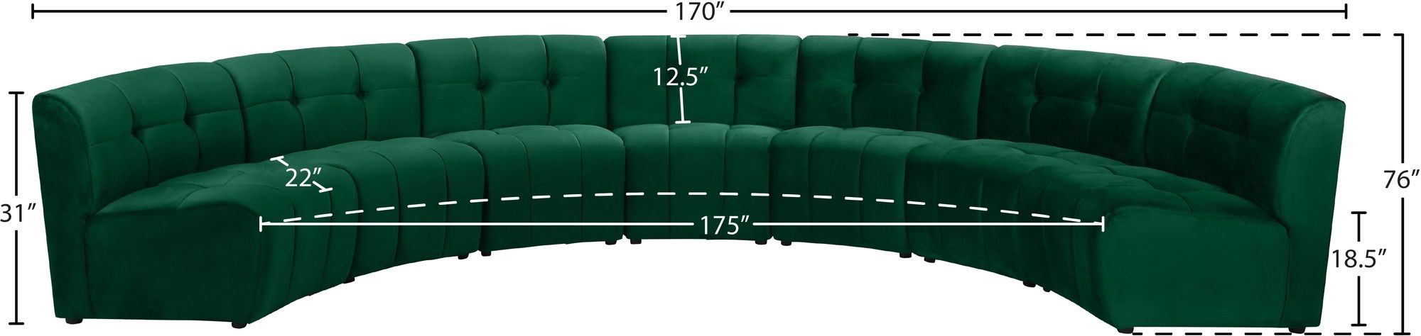 Limitless 170" 7-Piece Modular Velvet Sectional