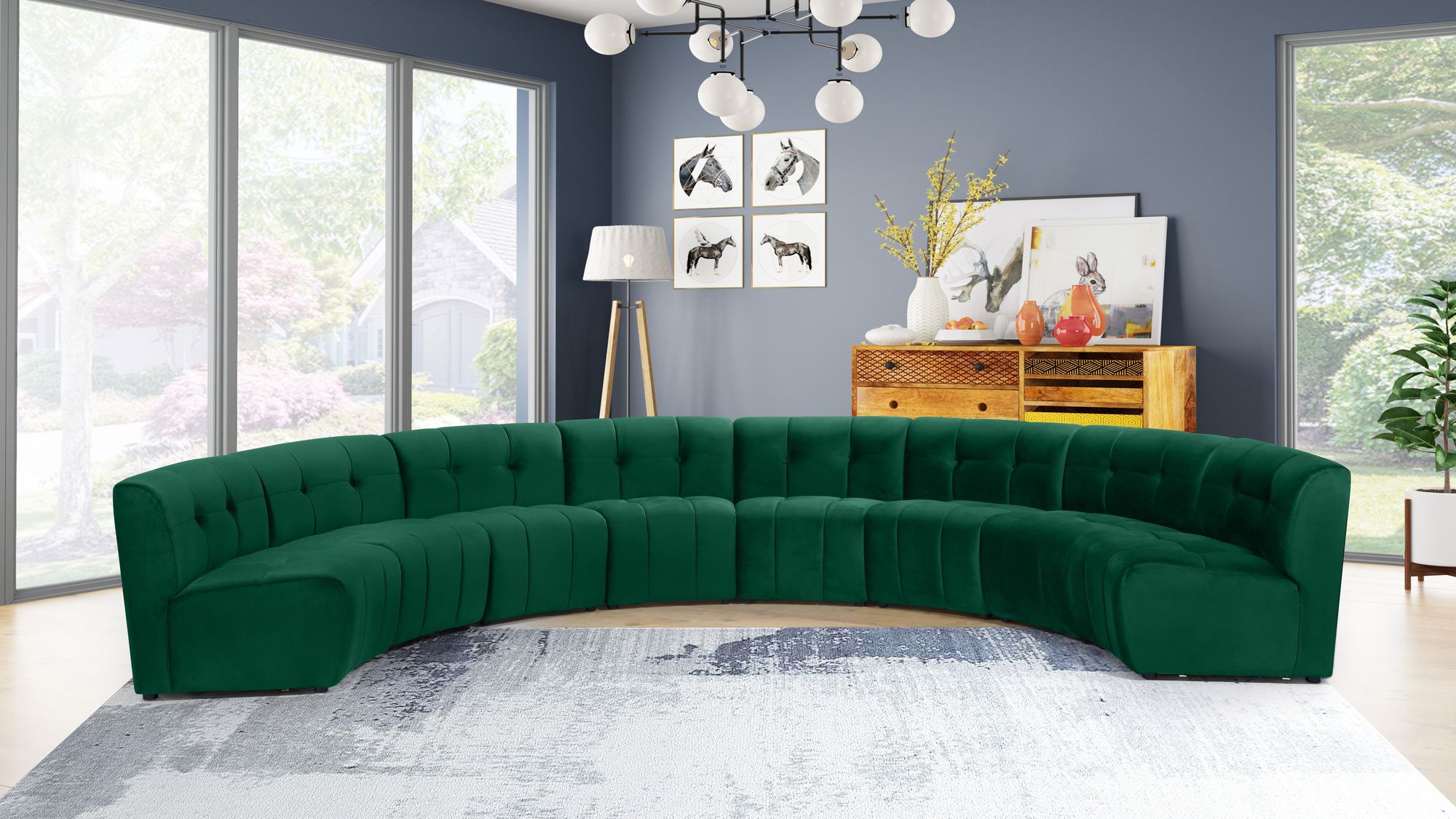 Limitless 173" 8-Piece Modular Velvet Sectional
