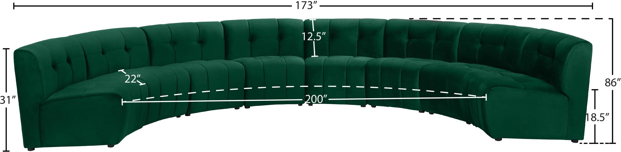 Limitless 173" 8-Piece Modular Velvet Sectional