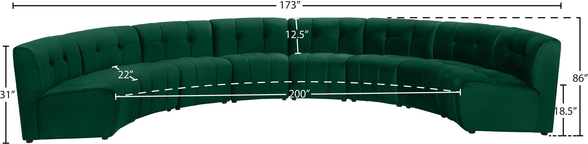 Limitless 173" 8-Piece Modular Velvet Sectional