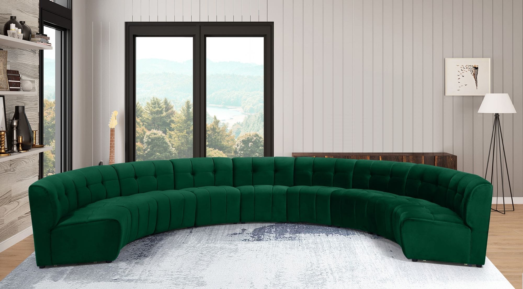 Limitless 173" 9-Piece Modular Velvet Sectional