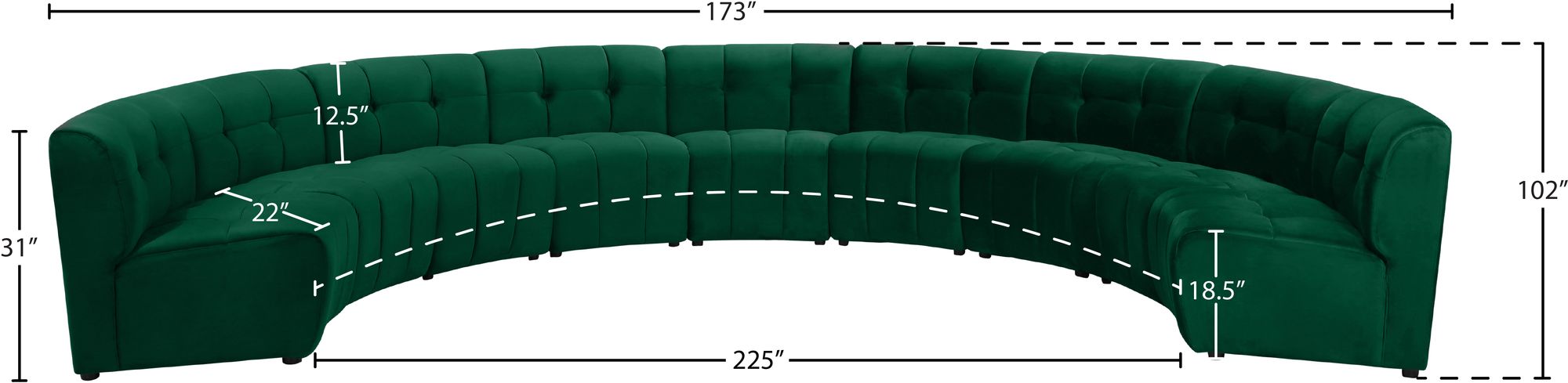 Limitless 173" 9-Piece Modular Velvet Sectional