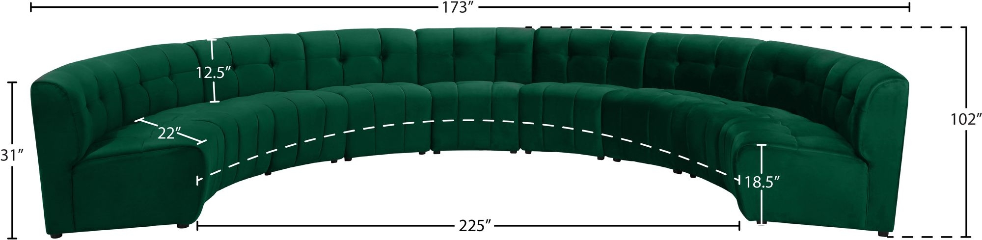 Limitless 173" 9-Piece Modular Velvet Sectional
