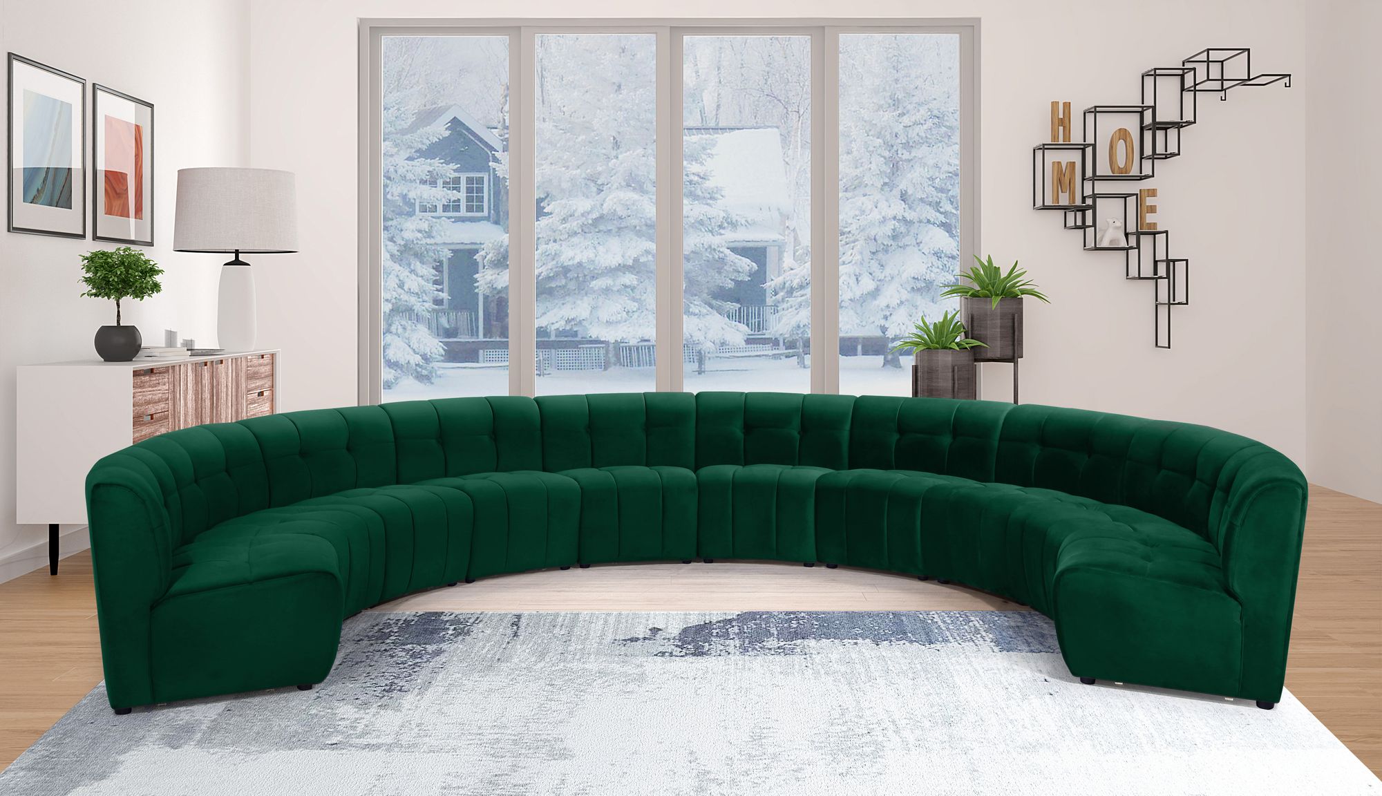 Limitless 173" 10-Piece Modular Velvet Sectional