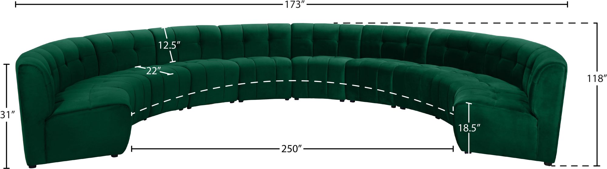 Limitless 173" 10-Piece Modular Velvet Sectional