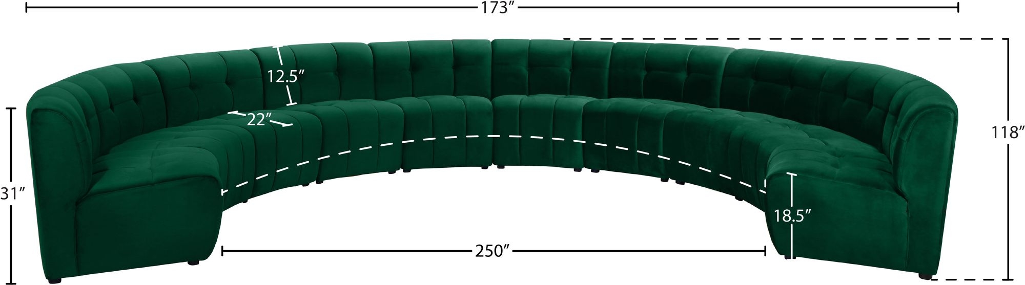 Limitless 173" 10-Piece Modular Velvet Sectional