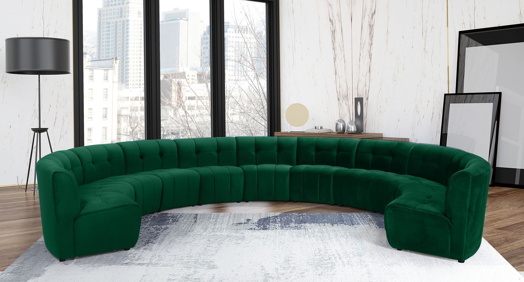 Limitless 173" 11-Piece Modular Velvet Sectional